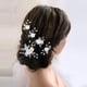 thumbnail image 4 of Horquillas para el pelo de boda, paquete de 5 horquillas para el pelo con flores de boda, accesorios para el pelo de boda, horquillas para el pelo con perlas para novia(Plata), 4 of 4