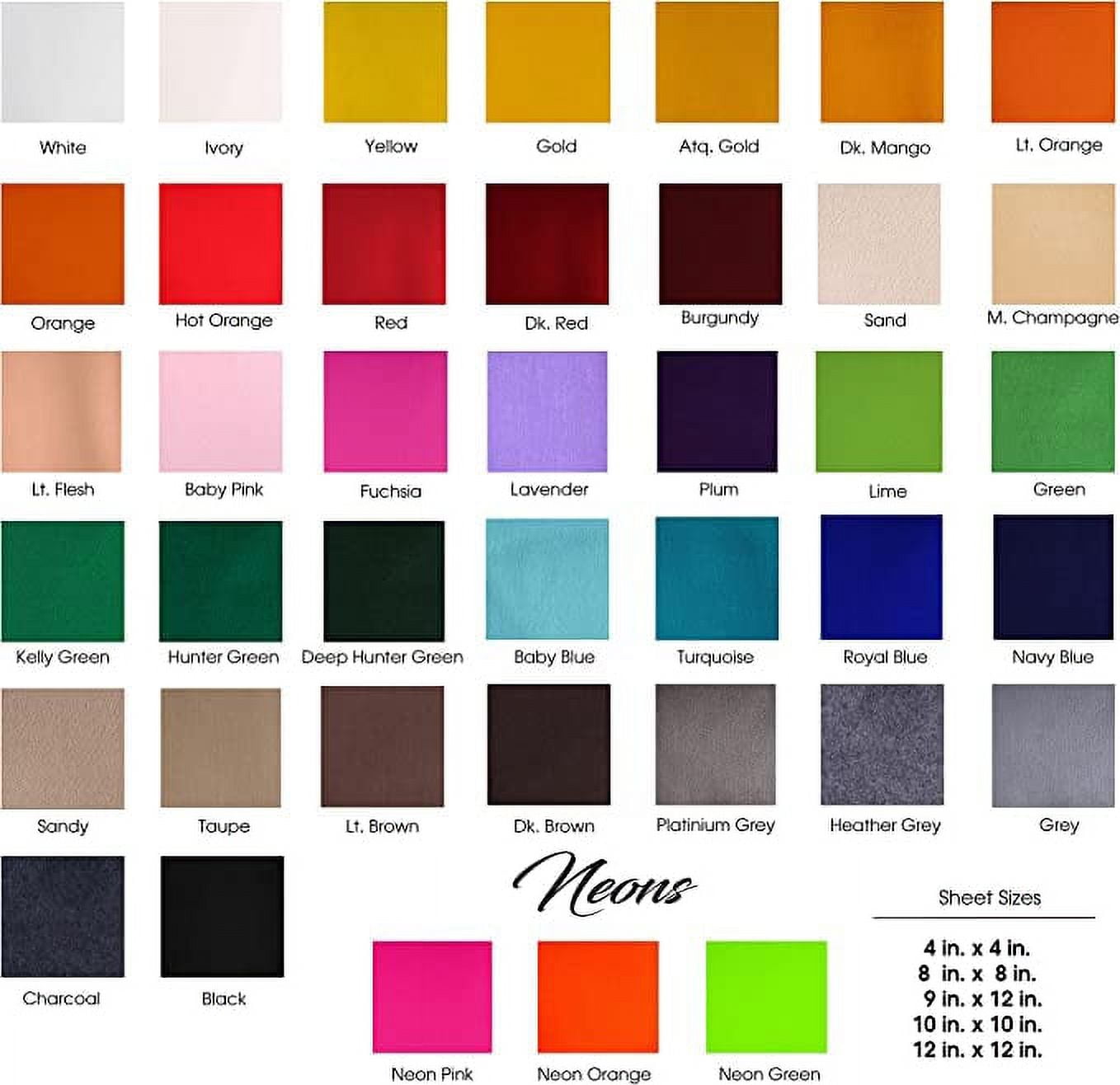 FabricLA Acrylic Felt Fabric - Pre Cut 4"X4" Inches Felt Square Sheet Packs - Use Felt Sheets for DIY Craft, Hobby, Costume and Decoration - Antique Gold - 42 Pieces
