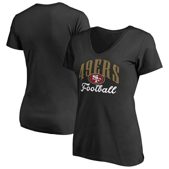 Women's Black San Francisco 49ers Victory Script V-Neck T-Shirt