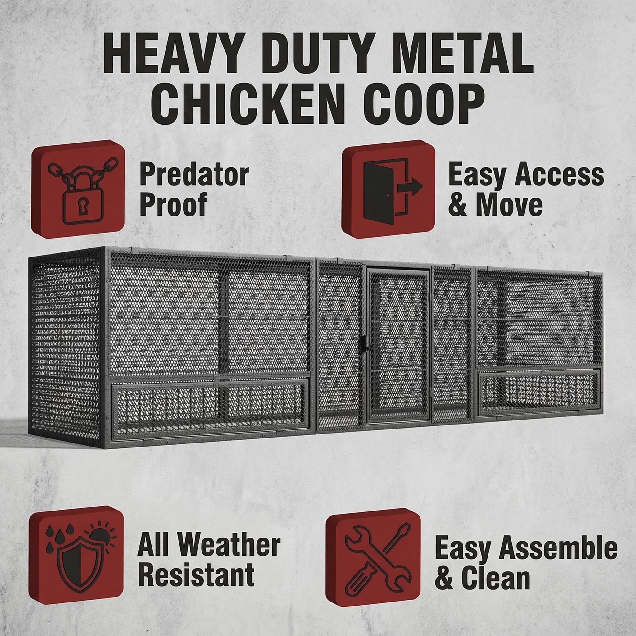 83"Thickened Chicken Coop Durable Pigeon Cage Outdoor Use Comfortable Poultry Cage For Home Breeding Easy-to-Install Design With Strong Load-Bearing Chicken Duck Goose Breeding