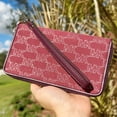 thumbnail image 7 of Michael Kors Women's Jet Set Travel Large Canvas Flat Phone Wallet  Wristlet (Mulberry Multi), 7 of 7