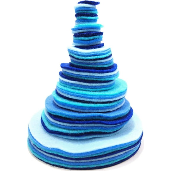 Playfully Ever After Blue, Light Blue, Militia Blue & Turquoise Craft Felt Circles (Mixed Size Pack - 56pc)