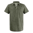 thumbnail image 4 of HAJWOH Men's Polo Shirts with Collar Short Sleeve Distressed Washed Cotton T-Shirts Button Casual 2026 Summer Tee Tops Clothing, 4 of 4
