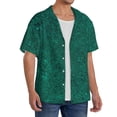 thumbnail image 2 of Vsdgher Teal Marble Men's Cuban Shirt, Hawaiian Shirts, Business Casual Button Down Shirts, Short Sleeve Shirt-XX-Large, 2 of 5