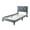 Grey, variant on Adjustable Head Twin Bedframe, Light Pink Velvet - Modern and Comfortable Bedroom Option