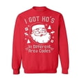 thumbnail image 2 of Awkwardstyles J'ai des Hos dans Différents Codes de Zone Pull Laid de Noël Col Rond 2TG Rouge, 2 of 4