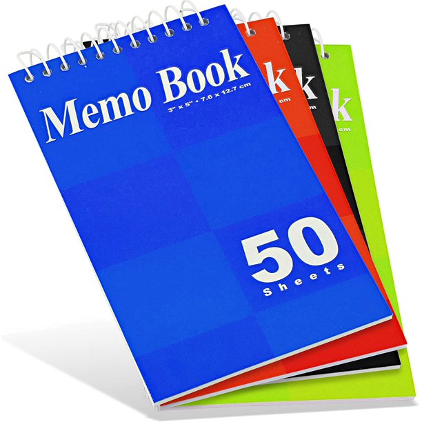 BAZIC 50 Sheets 3" X 5" Top Bound Spiral Memo & Scratch Pad Books for
