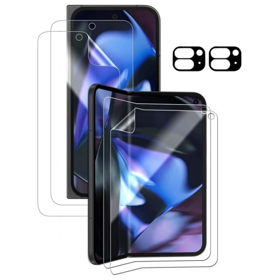2 Pack Screen Protector for Google Pixel 9 Pro Fold Phone Case Friendly, Inside HD Film with 2 Pack Back TPU Film   2 Pack Camera Lens Protector Accessories