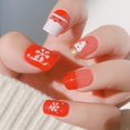 thumbnail image 3 of 24Pcs/Set Set Christmas Wearable False Nails with Glue Lovely Snowflake Santa Claus  Tree Design Nail Decoration Manicure Tip, 3 of 10