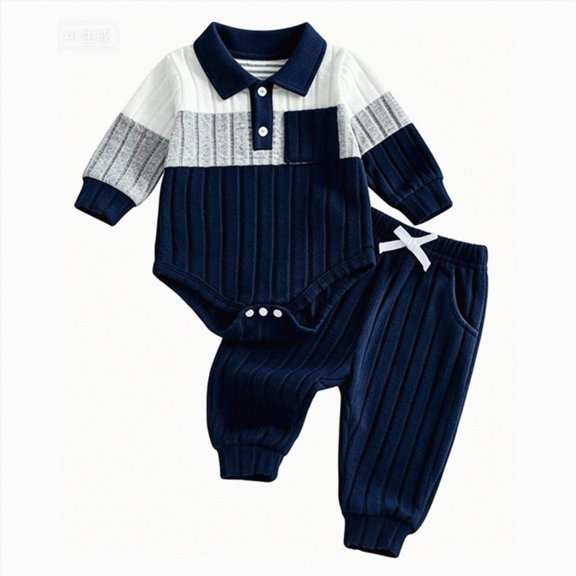 Splozh Baby Boy Clothes Winter Newborn Romper Outfits 0-18M Newborn Infant Boy Outfits Infant Boy Clothes,Blue,6-12 Months