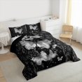 thumbnail image 4 of Manfei Bohemian Butterfly Queen Comforter Set, Mandala Grey Paisley Bedding Sets, Hippie Western Animal Reversible Bedding Comforter Set, Breathable Home Decor, 3 Pieces, 4 of 9