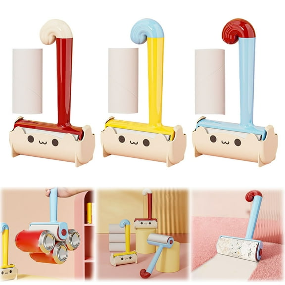 Reusable Pet Hair Remover Roller, Dual Action Lint Brush for Furniture, Car Seats, Bedding & Clothes, Eco-Friendly Fur Collector with Ergonomic Grip