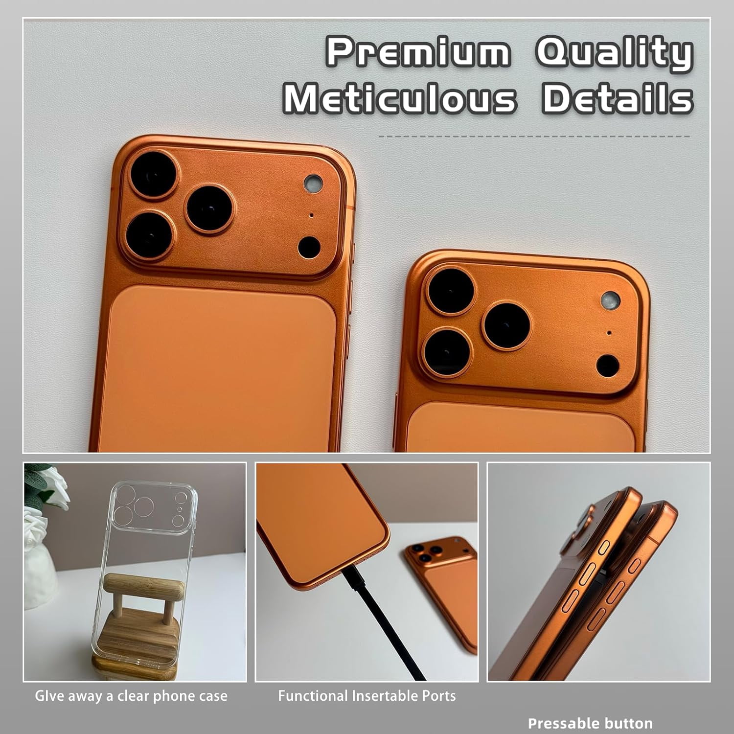 Fake Phone Dummy PropPhone, BlackScreen Decoy PhonePear PhoneNon-Working Phone17Air 17Pro Max, DisplayPhone Look Like Real Phonepro max 17 (17ProMax,Cosmic Orange,Black Screen) Prop Mobile Phone