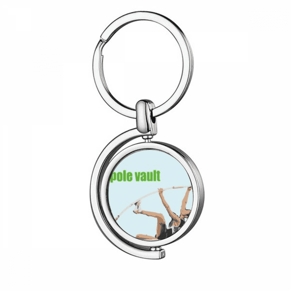Pole Vault Field Events Art Deco Fashion Rotating Keychain Metal Keyring Holder