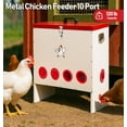 thumbnail image 4 of SHZOND Automatic Chicken Feeder 120 LBS, 10 Port Metal Poultry Feeder,\Weatherproof Lockable Design with 10 Feeding Ports for Automatic Poultry Feeding & Cost Saving, 4 of 7