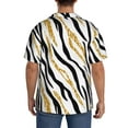 thumbnail image 7 of PAYOHTO Zebra Print Gold Glitter Mens Hawaiian Casual Short-sleeved Shirt Tropical Summer Beach Button Down Shirts, 7 of 7