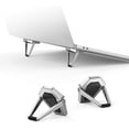 thumbnail image 2 of Paquete de 2 soportes portátiles antideslizantes (gris), teclado/computadora/portátil, aleación de zinc, soporte para teclado, se adapta a portátiles y teclados de 10 a 15,6 pulgadas, 2 of 5