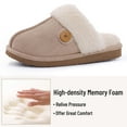 thumbnail image 3 of Litfun Fuzzy Slippers for Women Memory Foam Winter Warm House Shoes Indoor Outdoor, Apricot, Size 9-10, 3 of 7