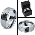 thumbnail image 4 of Tungsten Rubber Ducky Duck Band Ring 8mm Men Women Comfort Fit Gray Step Bevel Edge Brushed Polished, 4 of 4