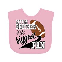 Inktastic Little Brother and Biggest Fan Football Player Boys Baby Bib