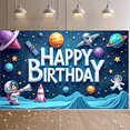 thumbnail image 4 of Astronaut Theme Space Happy Birthday Banner for Kids Party Decoration Photo Backdrop Celebration Event, 4 of 7