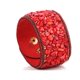 thumbnail image 1 of Brazalete de grava bohemio Qarigey cuero Vintage Punk piedras de cristal Rojo 19cm 4cm, 1 of 6