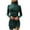 Green, variant on Women's Turtleneck Velvet Mini Dress Slim Long Sleeve Elegant Drawstring Club Dress Ruched Bodycon