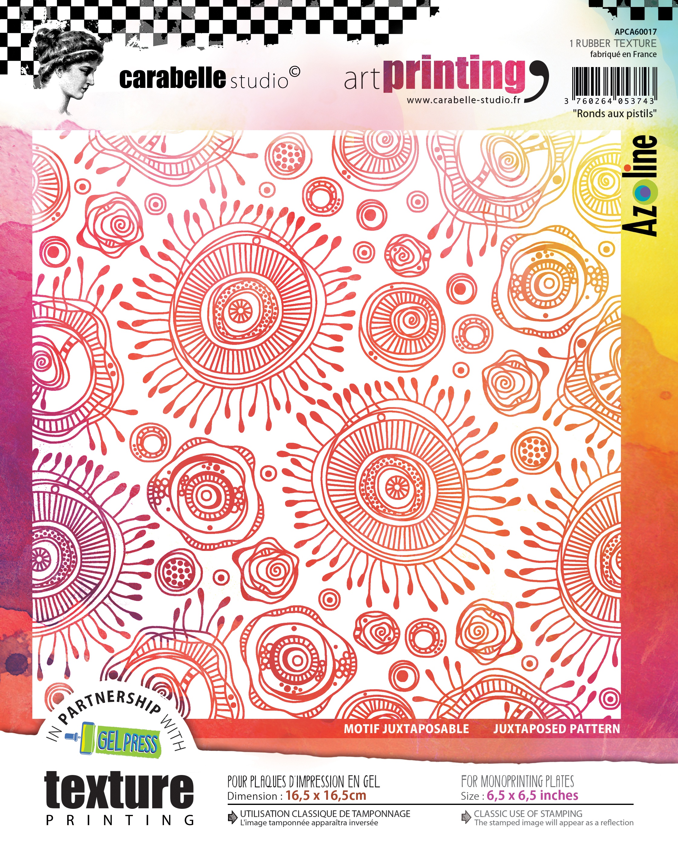 Carabelle Studio APCA0017 Rubber Texture Plate Circles In Pistils