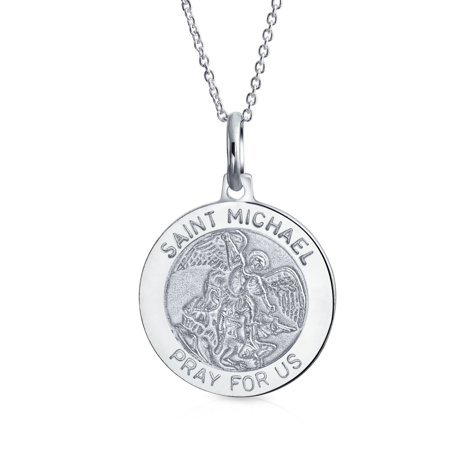 Religious Protection Pendant for Fire Fighters and Police Officers Charm Jewelry 925 Sterling Silver Archangel Saint Michael Medal