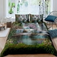 thumbnail image 1 of Waterfall Duvet Cover Set Natural Scenery Quilt Cover Pillowcase Landscape Forest Waterfall Queen Size Polyester Bedding Set, 1 of 7