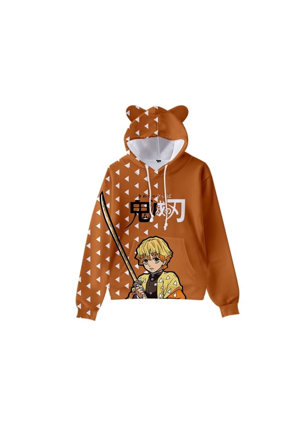 Unisex Anime Demon Slayer Hoodies 3D Printed Cosplay Cute Sweatshirt for Men Women -XXL
