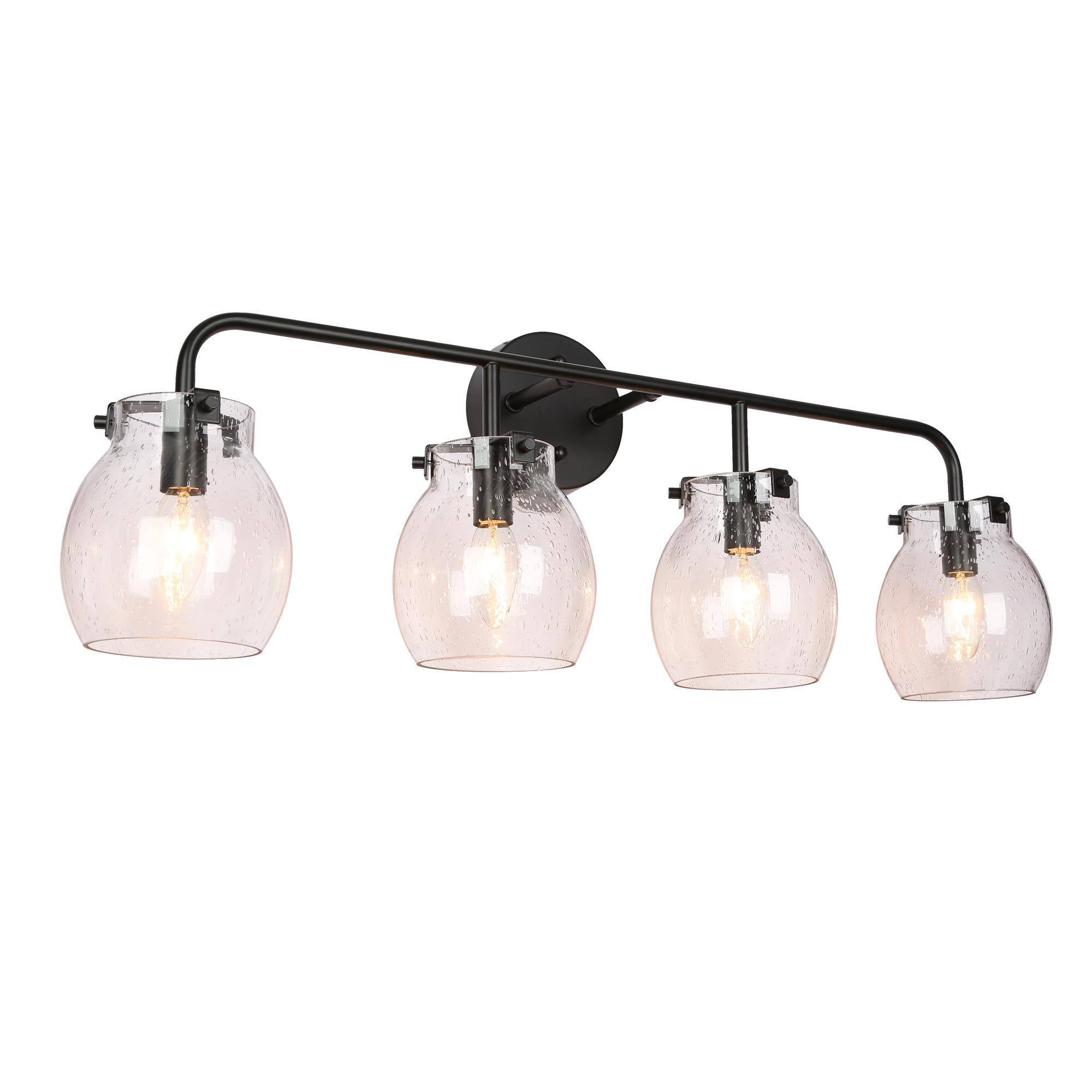 LNC 29-in 4-Light Matte Black LED Modern Vanity Light Bar for Dressing Room, Powder Room
