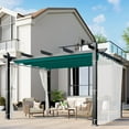 thumbnail image 3 of WildBreak 13 x 10 feet Outdoor Pergola, with Canopy and Side Mesh Screen, Cyan-blue & White, 3 of 7