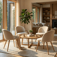 thumbnail image 2 of FurnitureR Chenille Accent Chair Set of 4 – Nordic Armless Living Room Single Sofa Chair, Chenille Upholstered Dining/Reading Side Chair, Tool-Free Assembly, 2 of 14