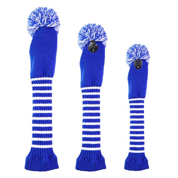 3 piezas de sombrero de golf de punto cubierta de de conducción cubierta de cabeza de para club de golf - Azul Sunnimix Cubiertas de cabeza de golf de punto