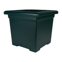 The HC Companies Accent Square Plastic Plant Pot with Drainage, 15.5 Inch, Evergreen