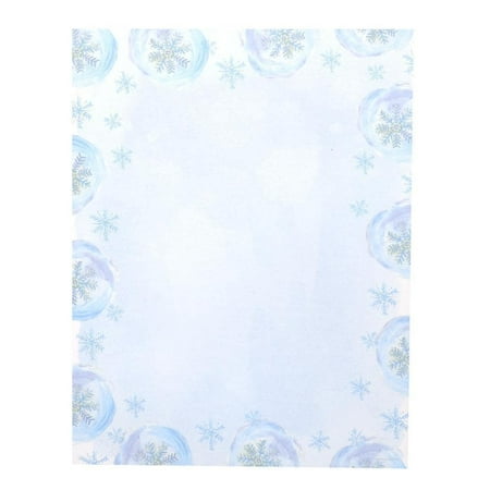 - Gartner Studios Blue Snowflake Blue and White Paper Holiday Stationery (Case of 80)