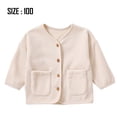 thumbnail image 2 of Laklulu warm in winter baby's double-sided fleece coat, baby's clothes, winter clothes going out（Beige）, 2 of 6