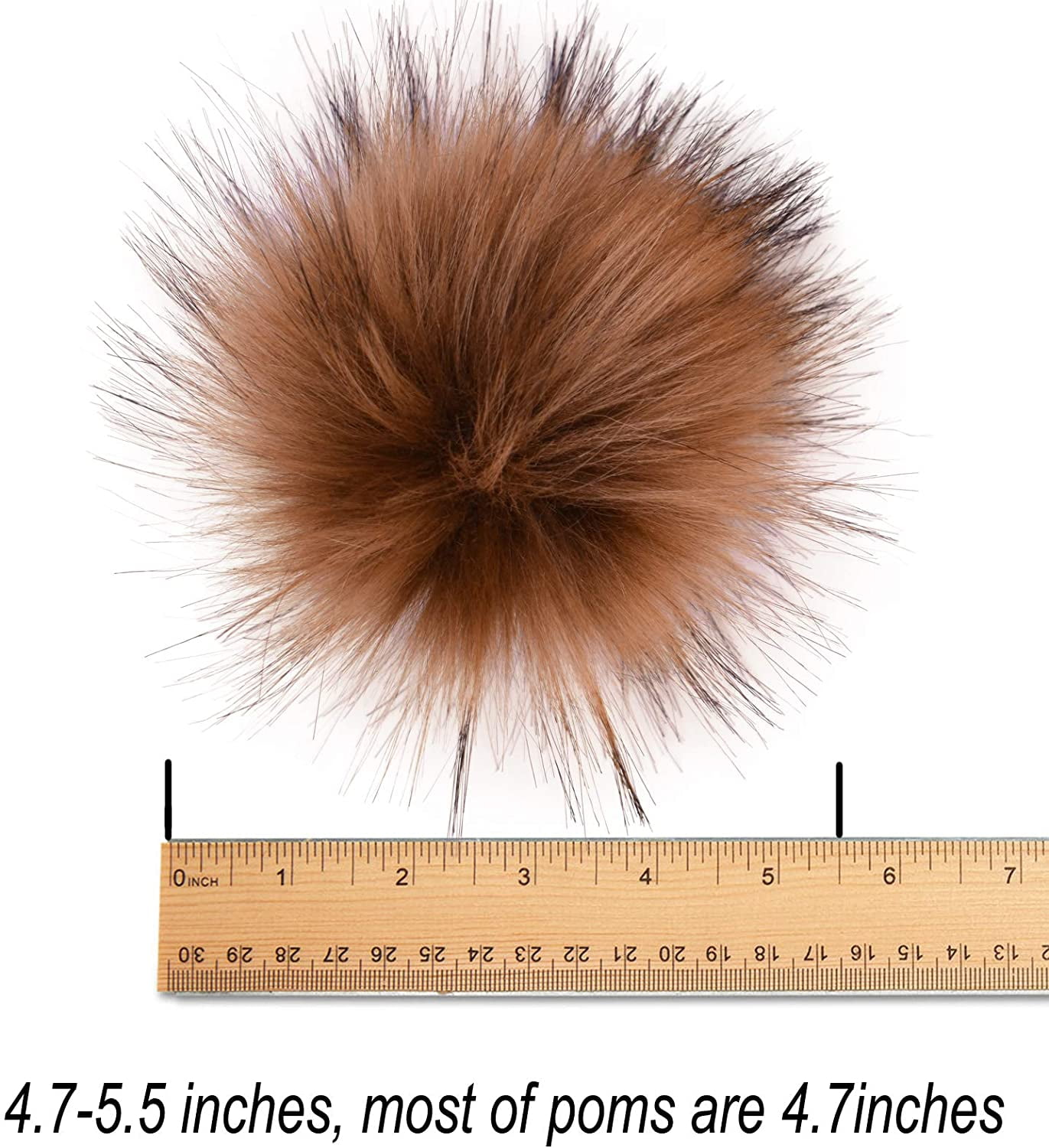 Detachable Pompom Fur Balls with Elastic Loop Great for Handmade Hats Beanies 12pcs Faux Fox Fur Pom Poms for Hats Scarves 4.7 inches Fluffy Faux Fur Pom Pom Balls for Hats Bag DIY shoes 