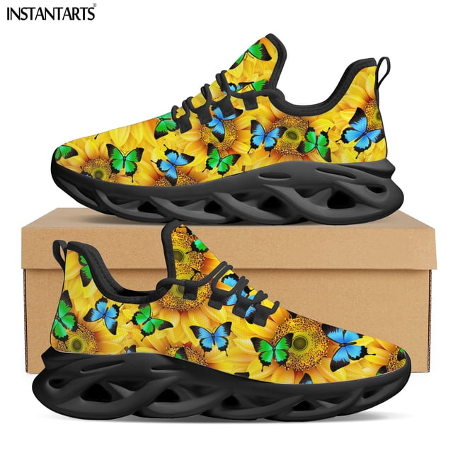 Zapatillas deportivas de moda para mujer con hermosos estampados de girasoles, clásicas, creativas, casuales, con control flexible, deportivas para mujer.
