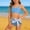Light Blue, variant on Teen Girls Swimsuits 2 Piece V-Neck Floral Print Bikini Set with Cover Up Skirt Twist Cross Tropical Hawaiian Beach Swimwear