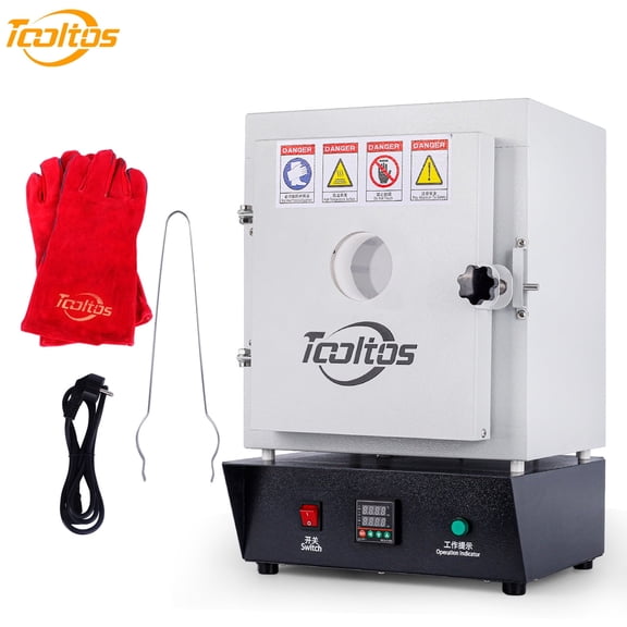 TOOLTOS Jewelry Casting Burnout Furnace Oven – 1500W High Temperature Kiln with Observation Window, Up to 1150°C for Wax Removal & Metal Casting – 110V