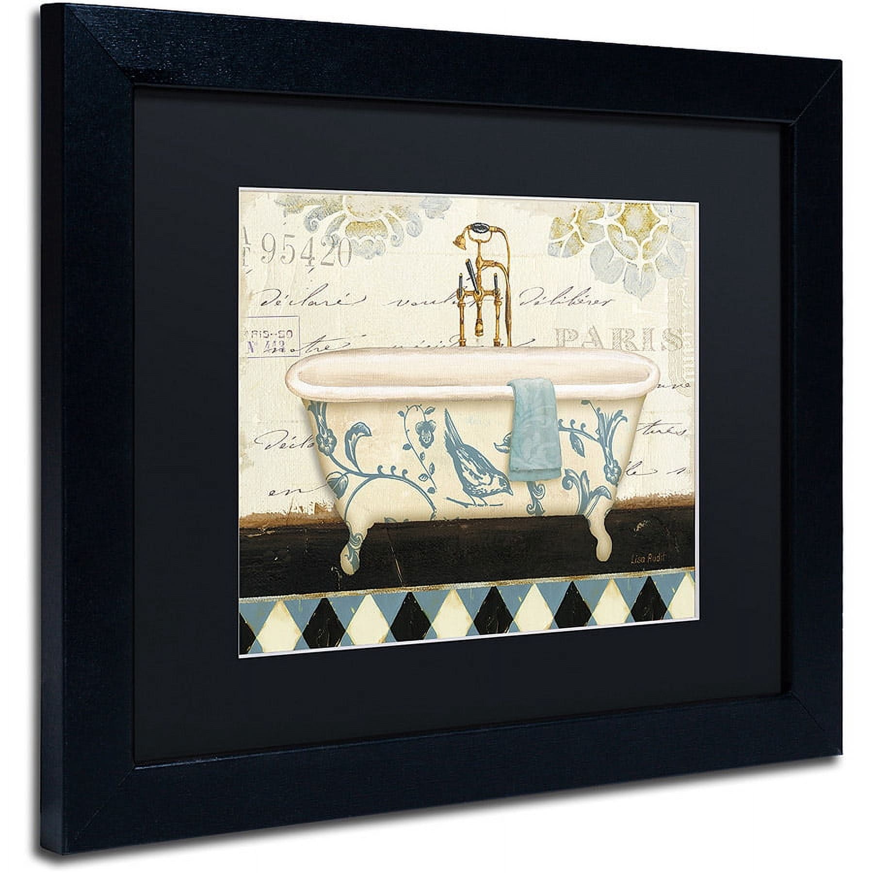 Trademark Fine Art "Marche de Fleurs Bath II" Canvas Art by Lisa Audit, Black Matte, Black Frame