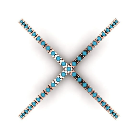 Statement Engagement Ring for Women - 0.245ct Simulated Turquoise in 14K Rose Gold Promise Ring