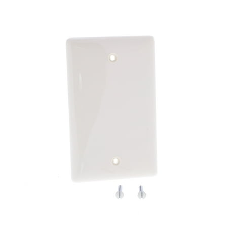 Hubbell NP13OW 1-Gang Box Mount Blank Wall Plate, Unbreakable Nylon Cover, Box Mount, Standard Size, Off-White