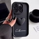 thumbnail image 4 of Bonita funda personalizada con nombre y corazón de amor para iPhone 16, 15, 14, 13, 12, 11 Pro Max, funda de silicona suave de lujo personalizada DIY 15 Pro Max, 4 of 5
