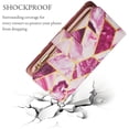 thumbnail image 5 of Wallet Case for iPhone 12 Mini 5.4 inch, Premium PU Leather Magnetic Closure Handbag Zipper Pocket Case Kickstand Card Slots with Hand Strap Shockproof Flip Case - Marble Purple, 5 of 16
