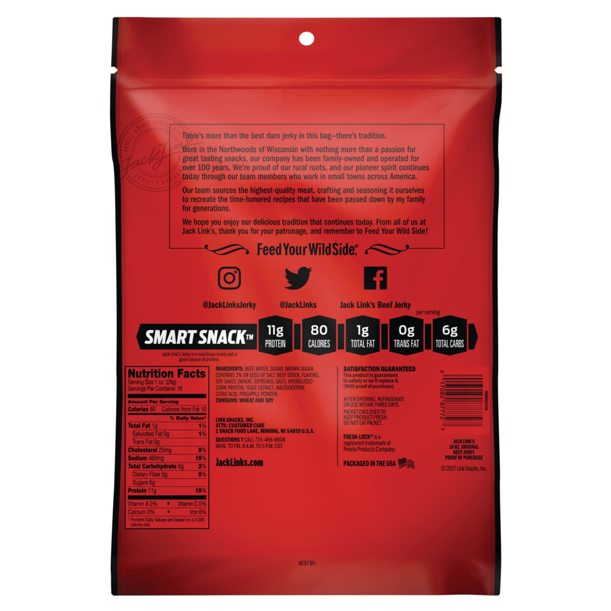 Jack Link?s Beef Jerky Pounder Size, Original, 16oz