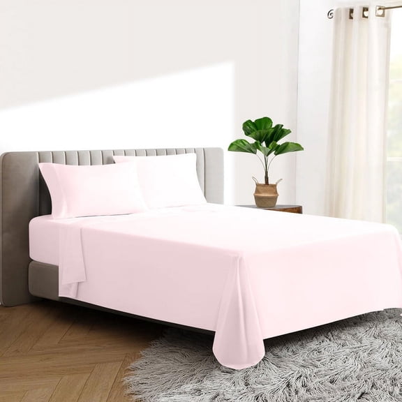 HNB Store 1000 TC Egyptian Cotton Twin Bed Sheet Set Include's - 15" inch Deep Fitted Sheet | 1 Flat Sheet | 2 Pillowcases | Blush