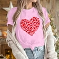 thumbnail image 7 of VKOYWKM T Shirts for Women Valentines Day Shirts Cute Heart Print Short Sleeve T-Shirts Valentine Tops Holiday Crew Neck Valentines Day Heart Shirts, 7 of 7